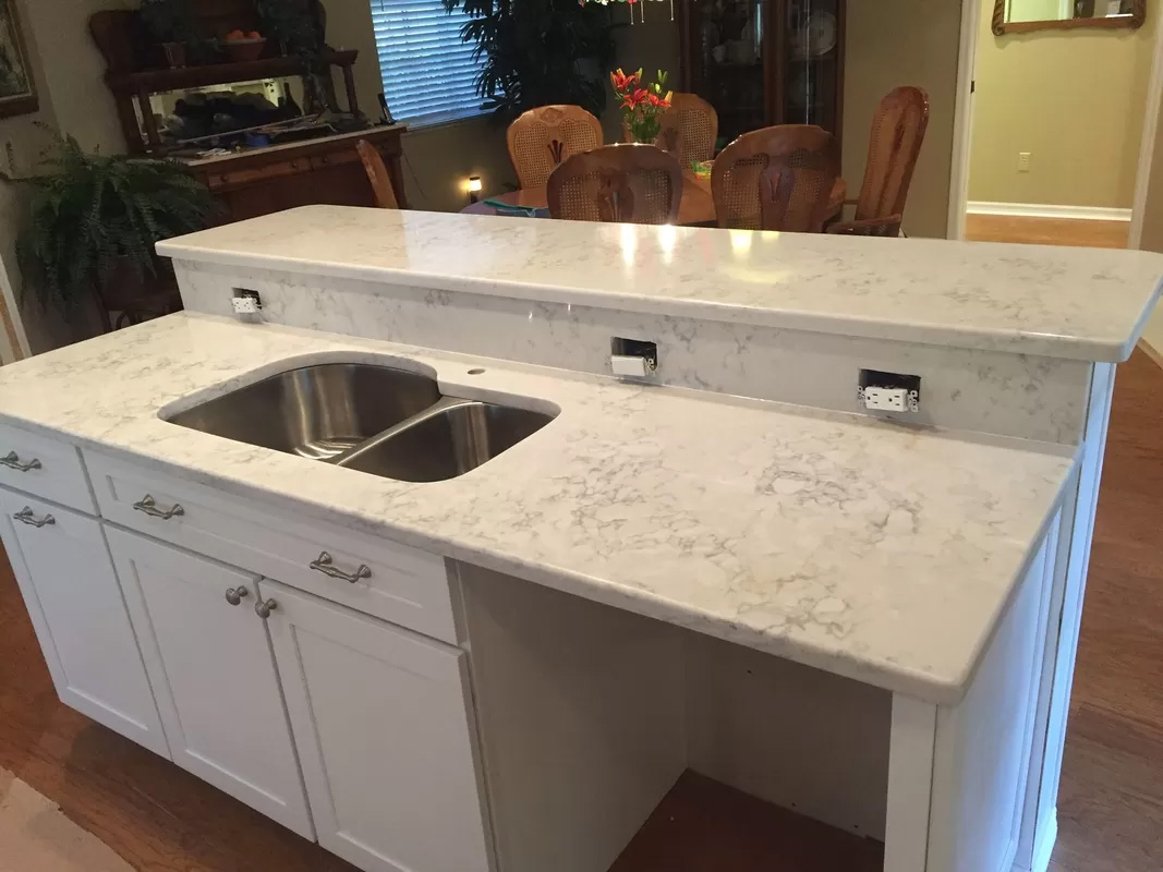 GLS004 Quartz Slab fabricated vanity tops