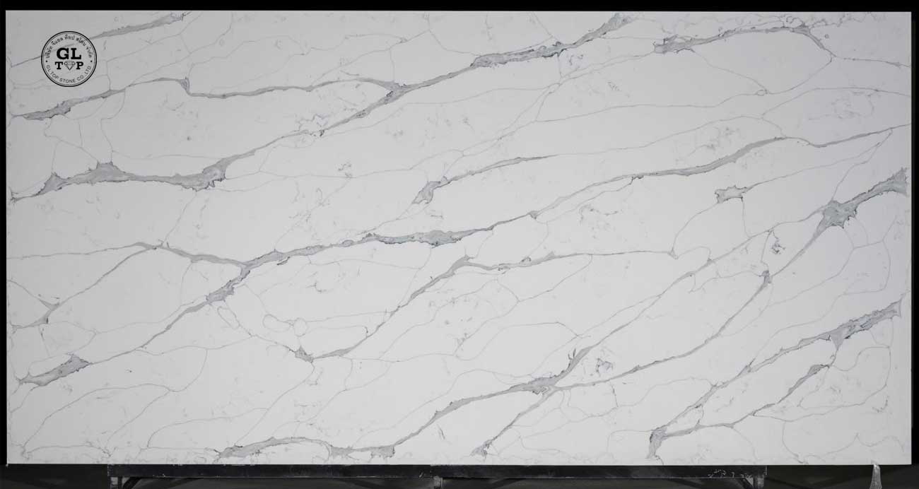 Thailand Carrara Quartz Slab Prefab Kitchentop