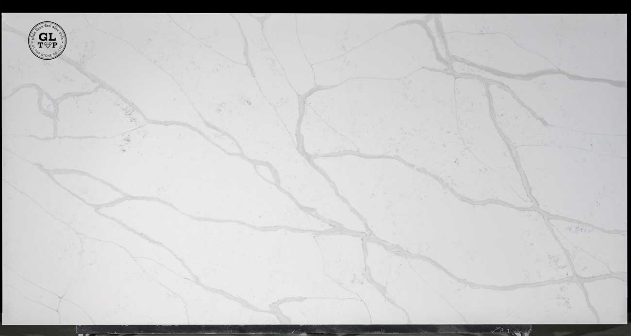 Thailand Carrara Quartz Slab Prefab Kitchentop