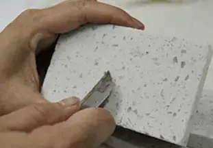 Cut to test the hardness of countertop
