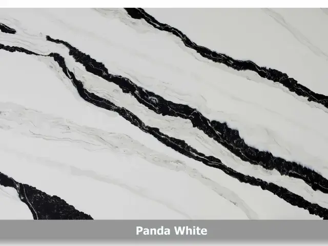 Black Strip Quartz Stone Countertop Slab Supplier