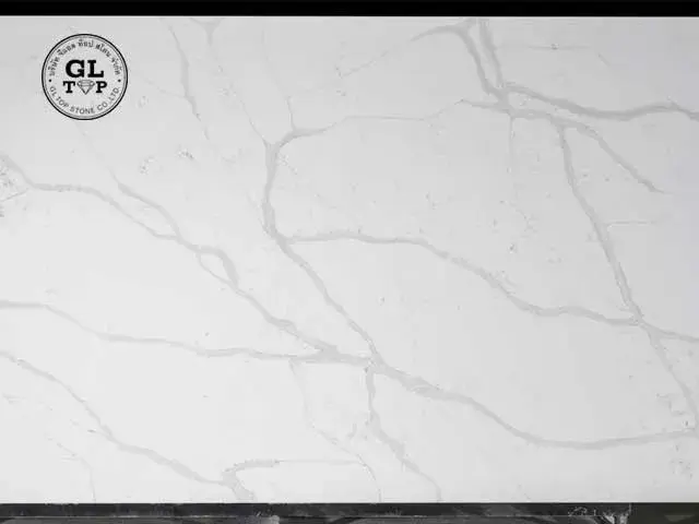 Thailand Origin Quartz Slabs Calacatta White Marble Engineered Stone Kitchentop